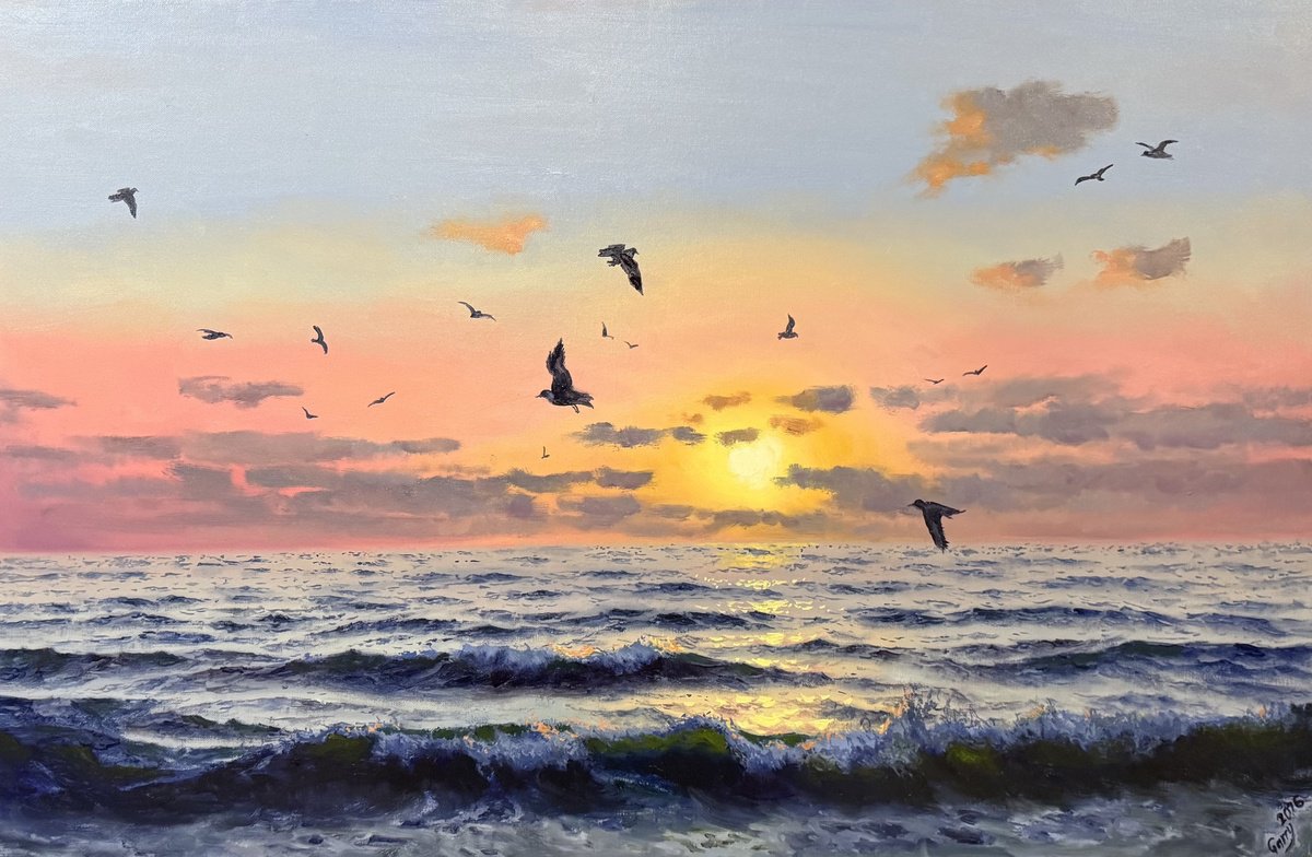 Photorealistic Oil Painting , Sunset 20 By Garry Arzumanyan, 35 X 24, Artwork For Sale On Artfinder