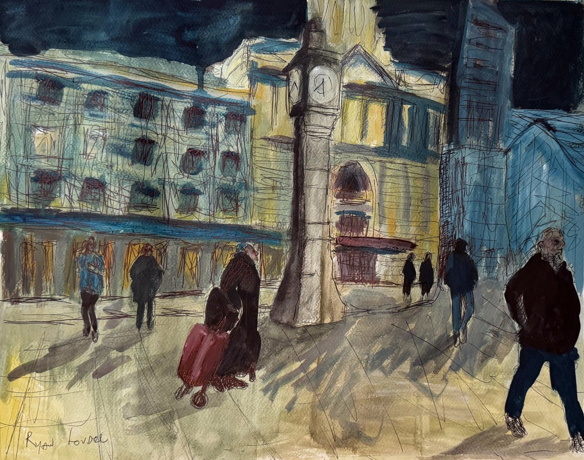 Impressionistic Animal Watercolour By Ryan Louder, 20 X 16", London Victoria Palace Theatre, Original Artwork