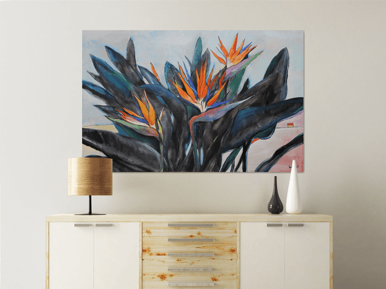 Strelitzia. Bird of Paradise.