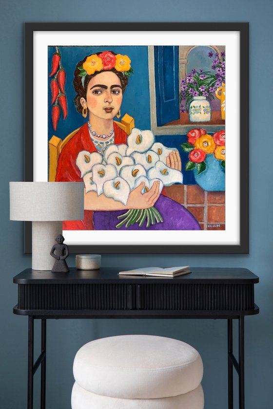 Frida With Flowers