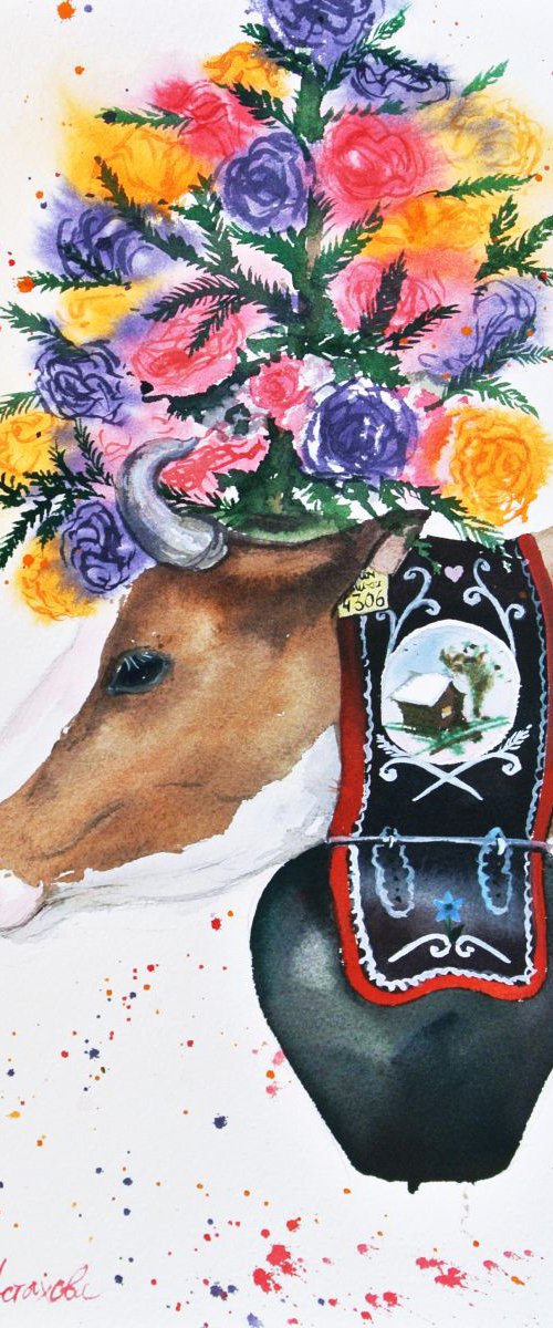 Cows from Charmey (Triptych) by Ksenia Astakhova