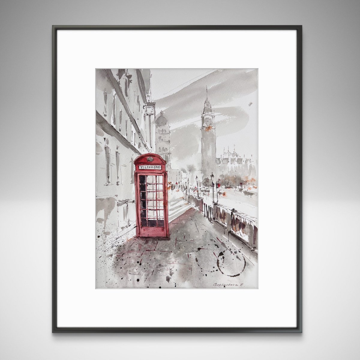 Impressionistic Cityscapes Watercolour By Eugenia Gorbacheva, 9 X 12, Timeless London, Original Artwork