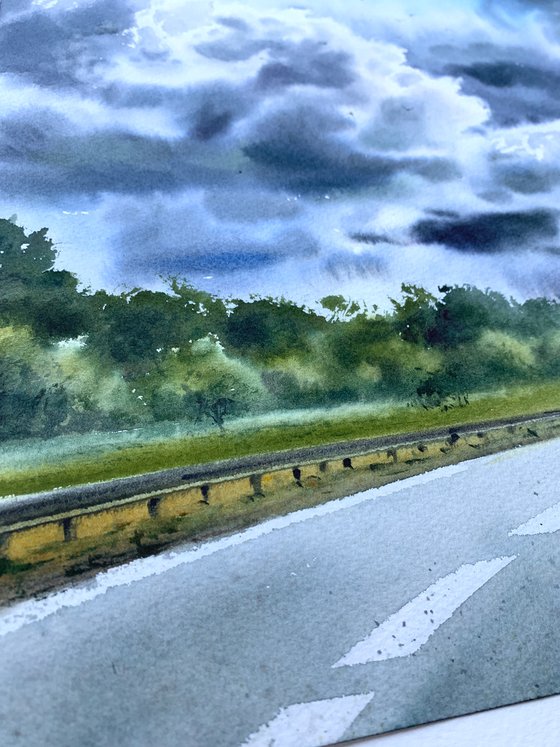 Road and clouds