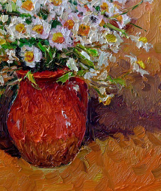 Red Jug and Chamomiles