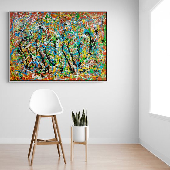 Ahojot (H)115x(W)157 cm. Similar to a Jackson Pollock