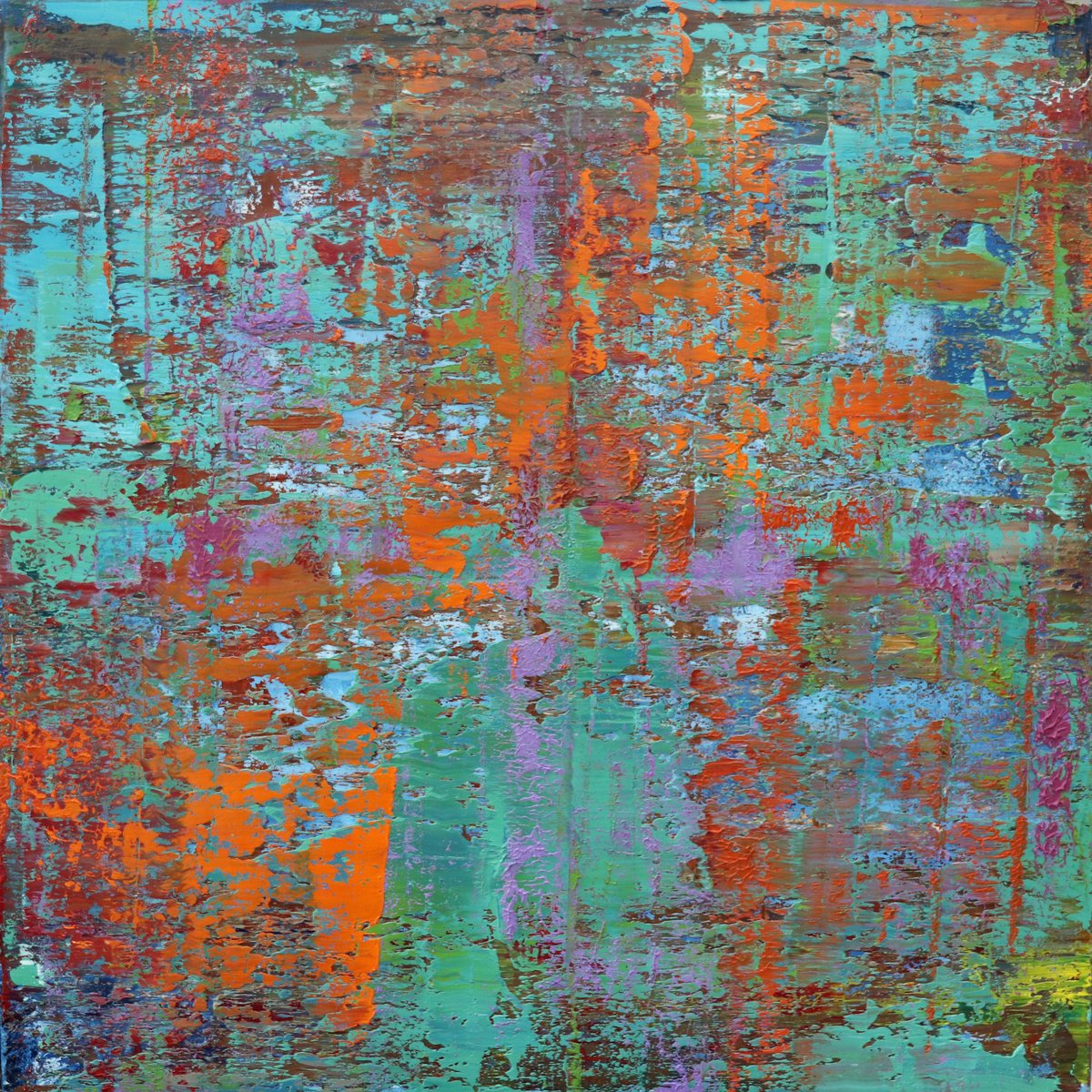 Abstract Oil Painting By Koen Lybaert, 39 X 39", Abstract N°2876, Original Artwork