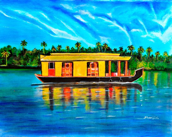 Kerala House Boat scenic landscape