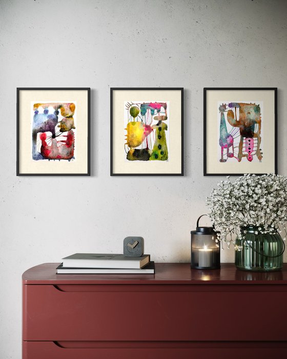 TRIPTYQUE ABSTRAIT 172401