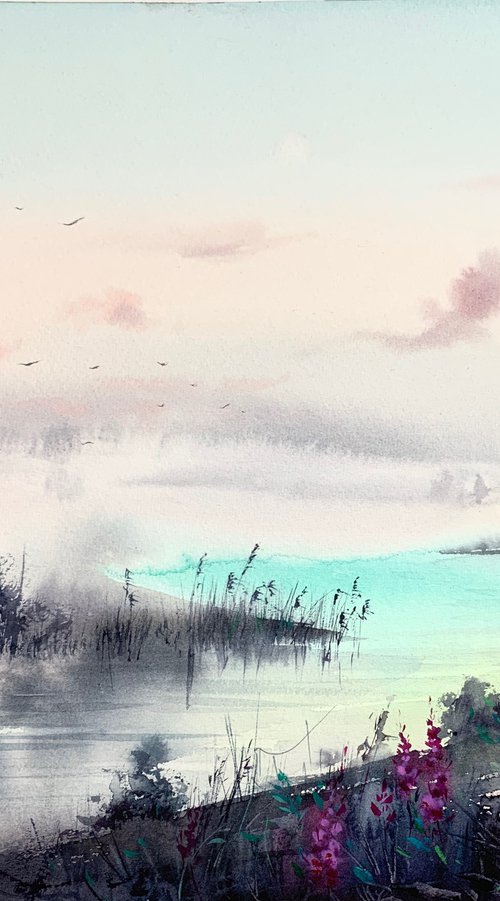 Fog over the river #2 by Eugenia Gorbacheva