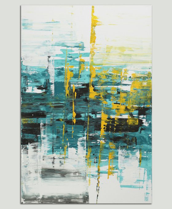 Abstract Painting - Static White - Affordable Art - Ronald Hunter - 31A