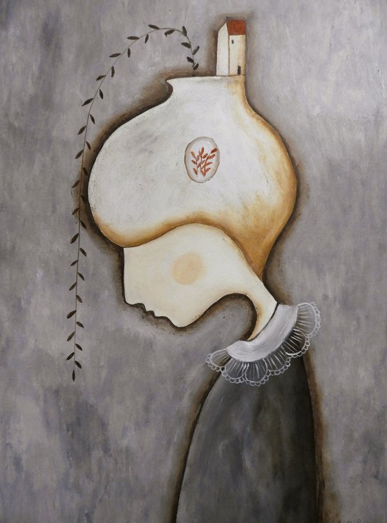 Girl with a plants vase