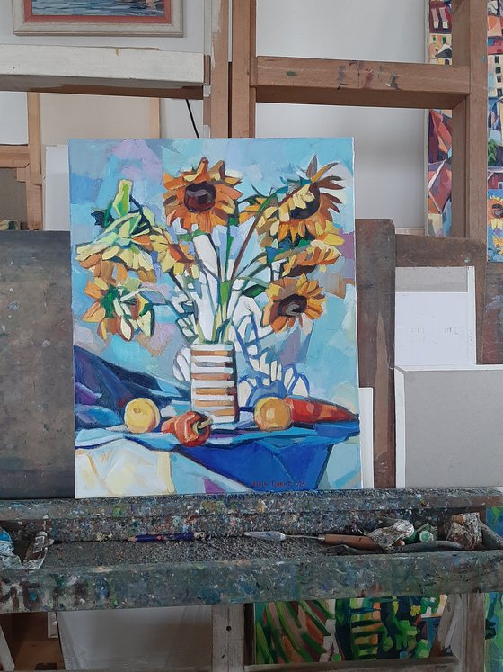 Sunflowers in a vase