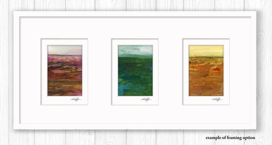 Mystical Land Collection 7 - 3 Textural Landscape Paintings by Kathy Morton Stanion