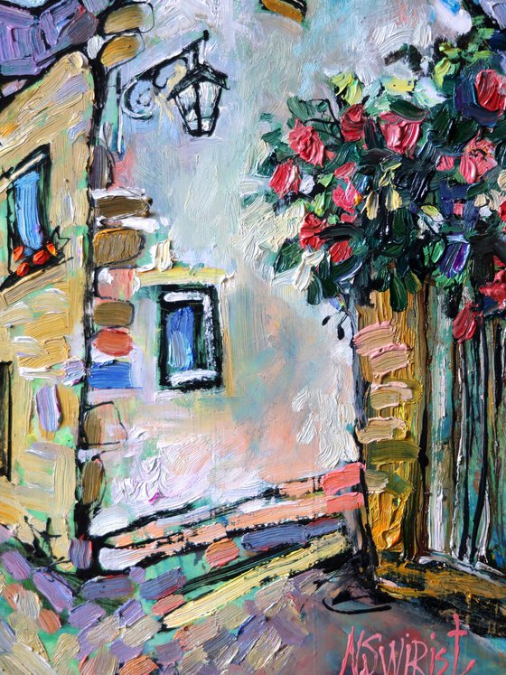 House and roses.