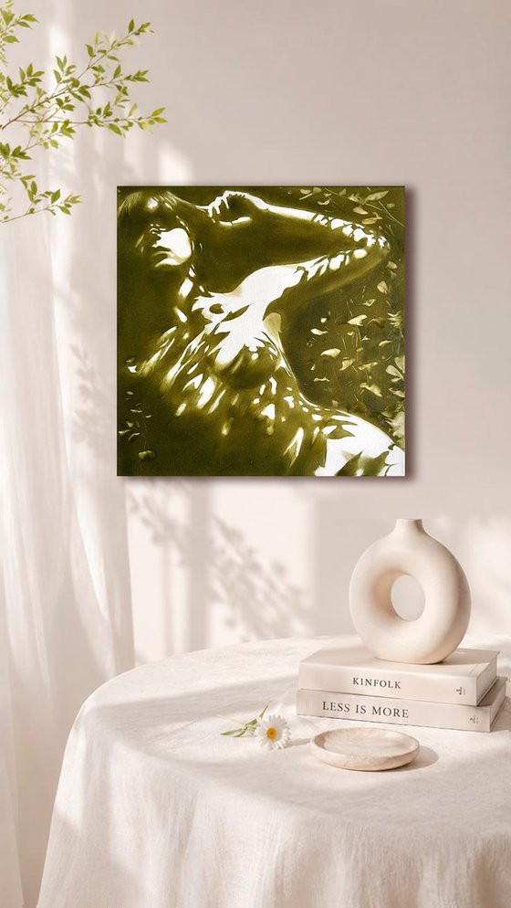 Forest Nymph's Reflection Green Nude Shadows
