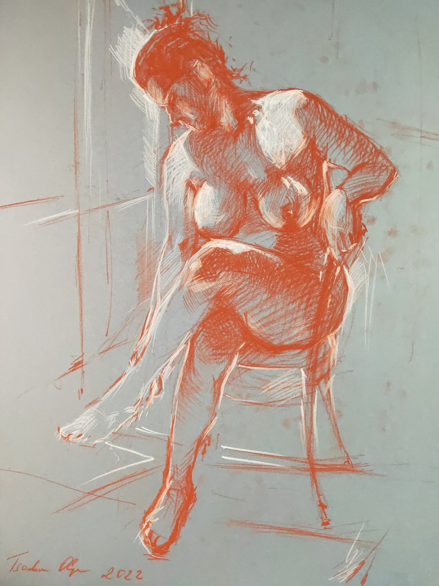 Female model sitting by Olga Tsarkova by Olga Tsarkova
