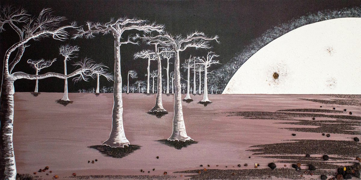 Baobabs in moonlight by Mileg