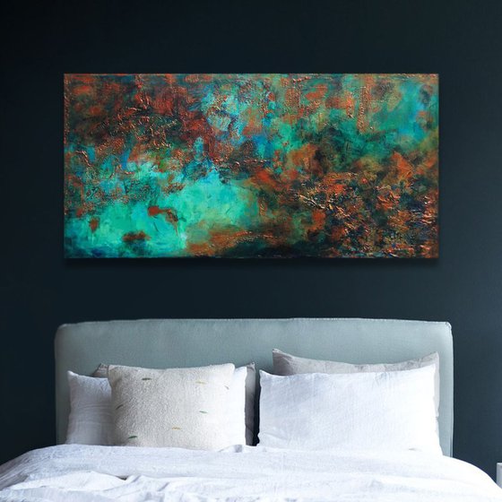 Copper Depths - Abstract Acrylic Painting
