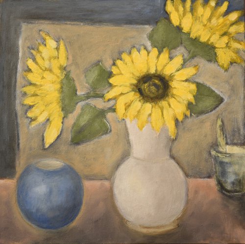 Sunflowers in  vase by Elena Zapassky