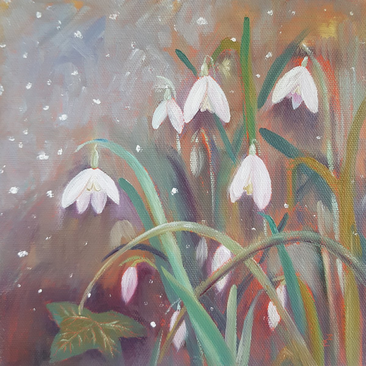 Snowdrops and Ivy Leaf by Michele Wallington