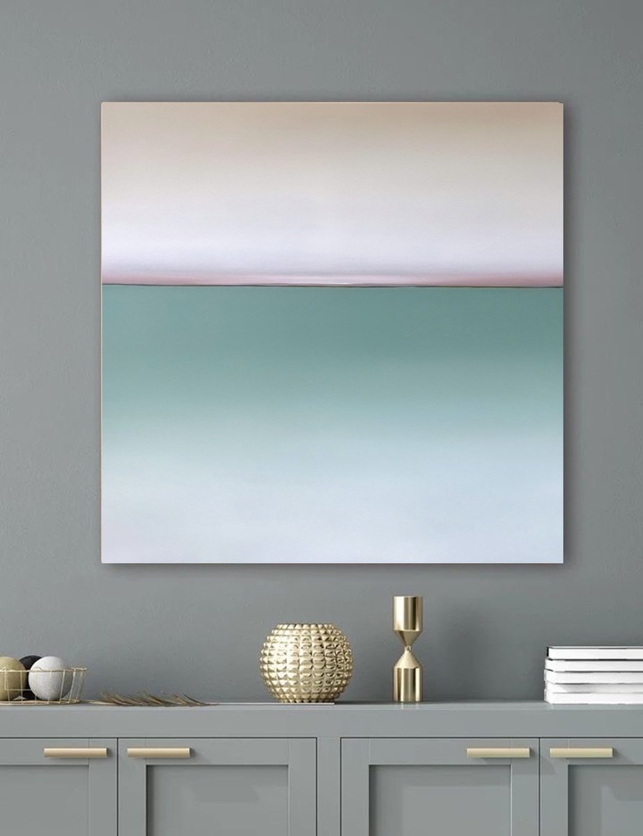 Surrealistic Landscape Oil Painting By Larissa Uvarova, 31 X 31", Horizon Of Emotions #113, Original Artwork