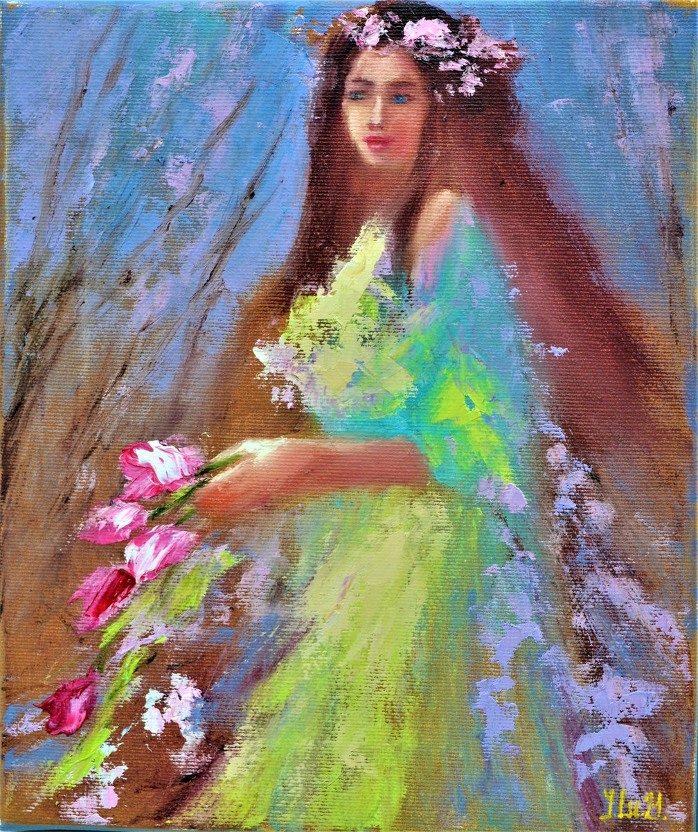 Impressionistic Botanical Oil Painting By Elena Lukina, 10 X 12, Spring Came!, Original Artwork