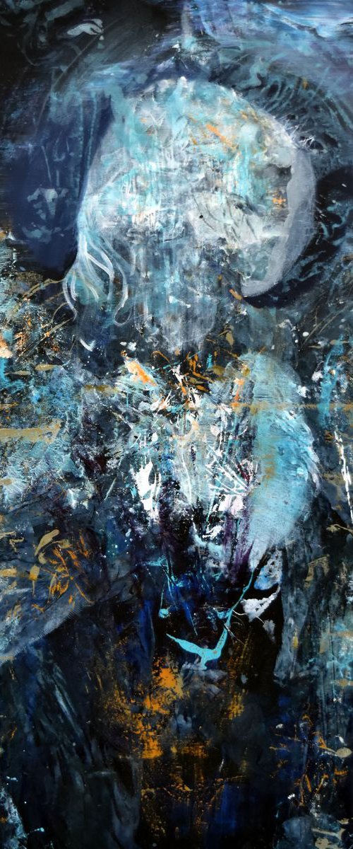 ENERGY ENTITY ANGEL LIKE TRACES OF LIGHT METAPHYSICAL ART BY O KLOSKA by Kloska Ovidiu
