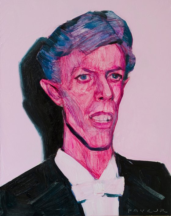 Pop pink portrait: David Bowie