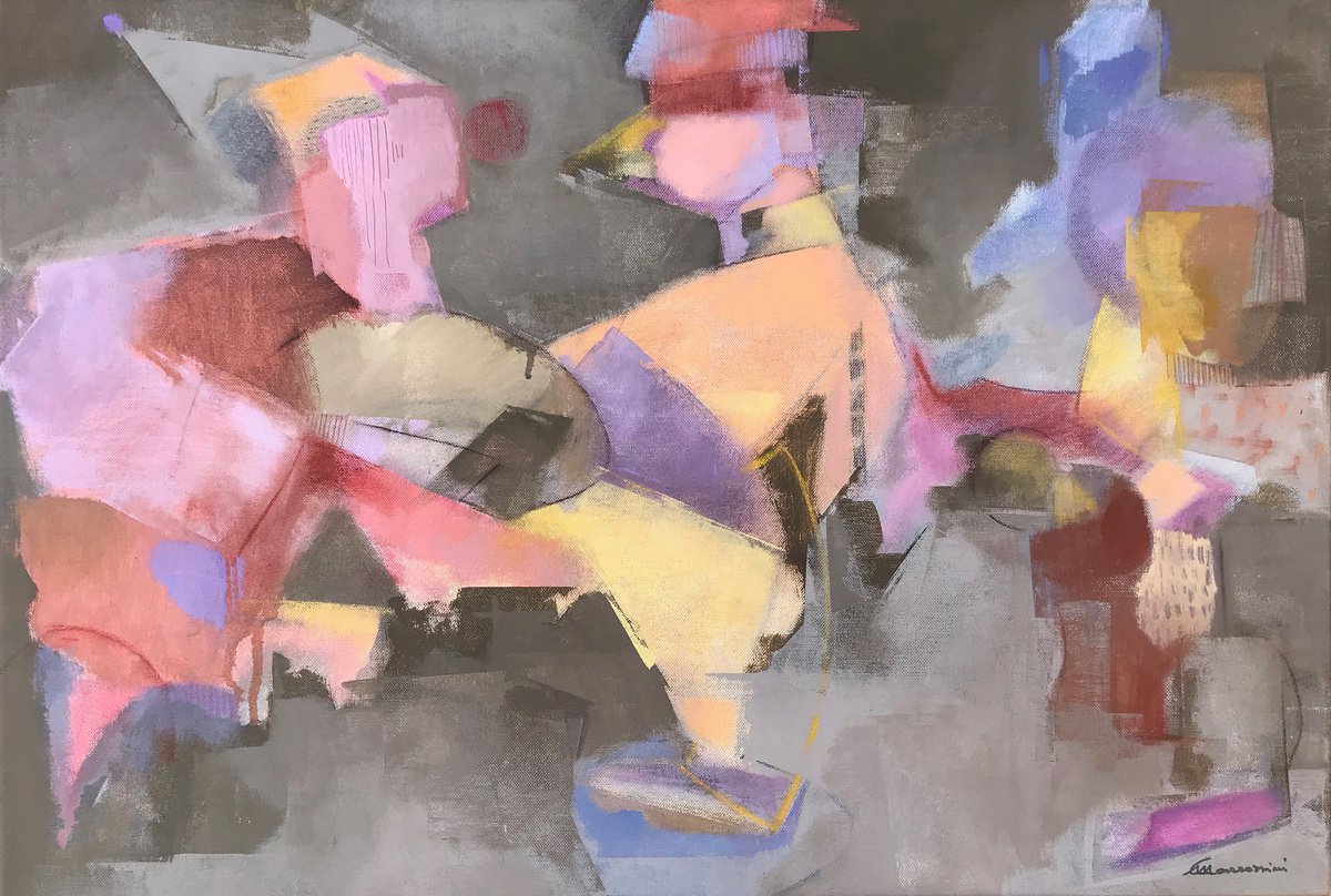 Expressive Painting , I Saltimbanchi By Marcello Carrozzini, 31 X 21, Artwork For Sale On Artfinder