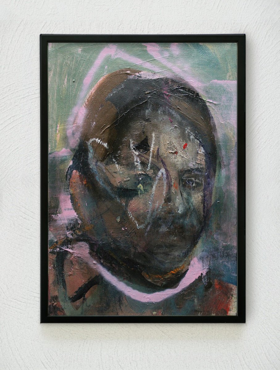 Expressive Portrait Oil Painting By Milos Hronec, 8 X 12", Personality Iv, Original Artwork