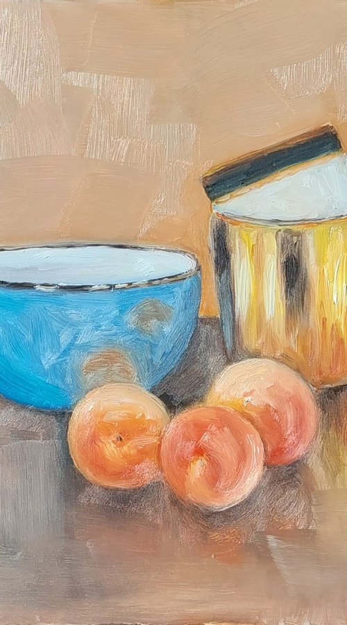 Mugs and fruit by Els Driesen