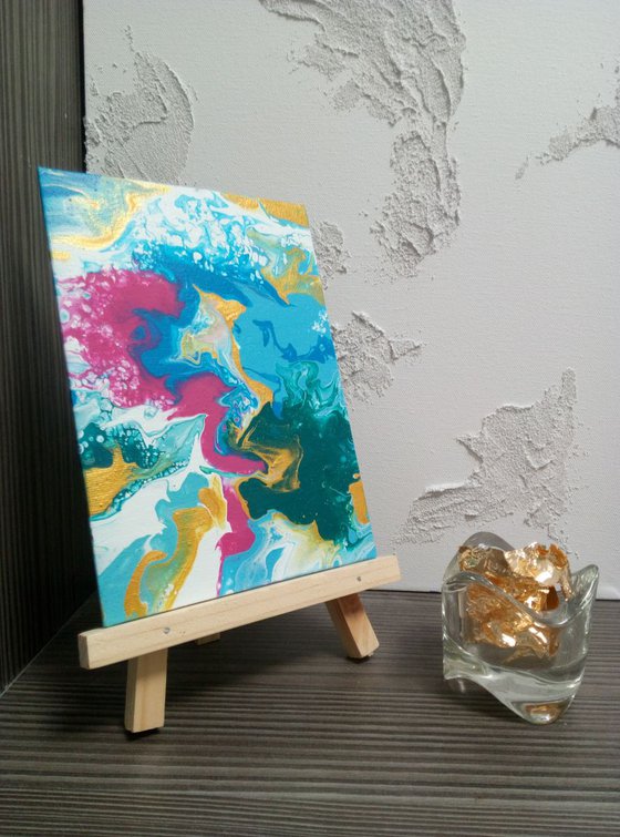 Coral Reef + Frame or easel , READY TO HANG