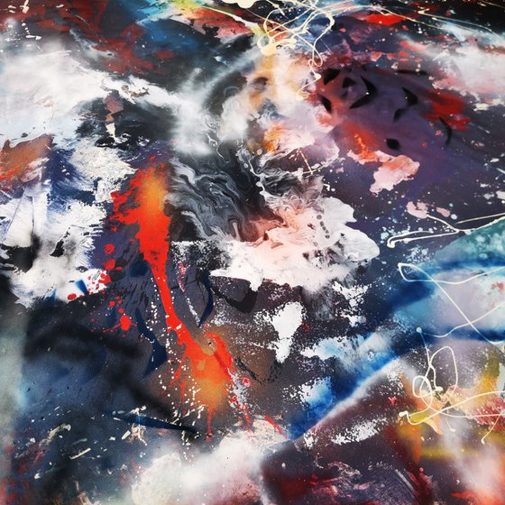 Gigantic xxl superbe colors abstraction fluid painting action art drippinig 450 cm ! by master Kloska