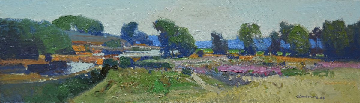 Riverside By Vytautas Laisonas, 20 X 6, Artwork For Sale On Artfinder