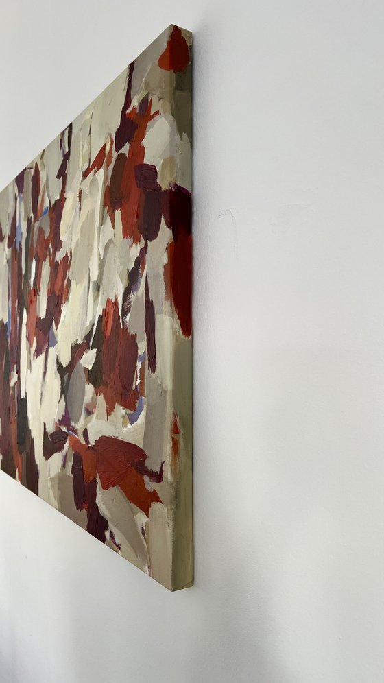 BRIGHT MOMENTS/Abstract red painting