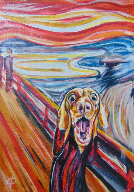 Dachshund Painting The Sausage Scream Artfinder