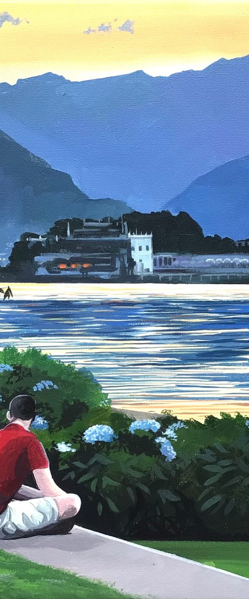Sunset Lake Maggiore Italy by Joseph Lynch