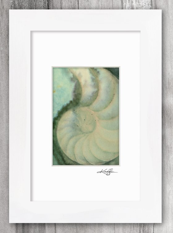 Nautilus Shell 951 -  Mixed Media Sea Shell Painting by Kathy Morton Stanion