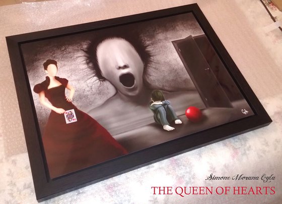 THE QUEEN OF HEARTS | Digital Painting printed on Alu-Dibond with black wood frame | Unique Edition | 2012 | Simone Morana Cyla | 60 x 44 cm | Art Gallery Quality | Published |