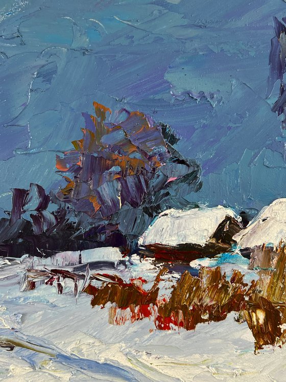 Winter Snow-Covered Village