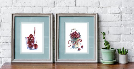 Diptych 'Raspberry'