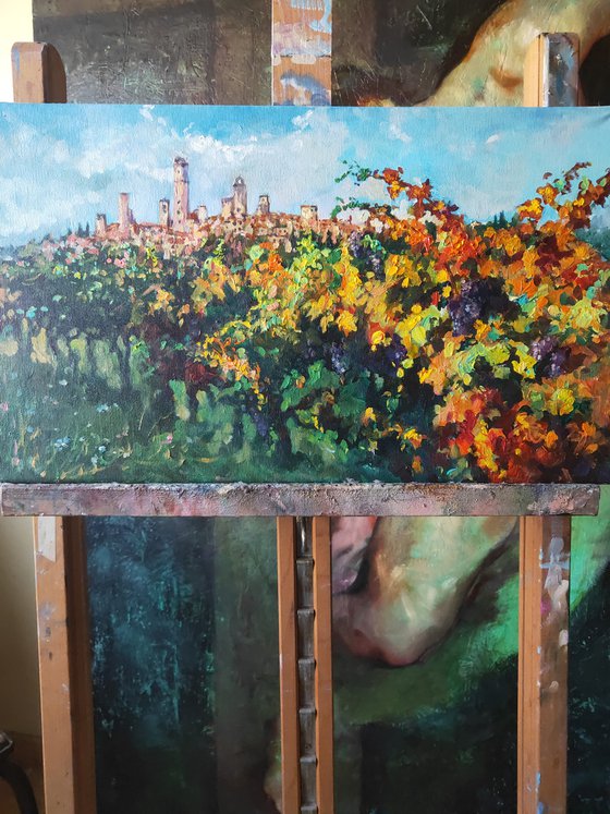 Tuscany, "Vineyard of San Gimignano " by Olga Tsarkova