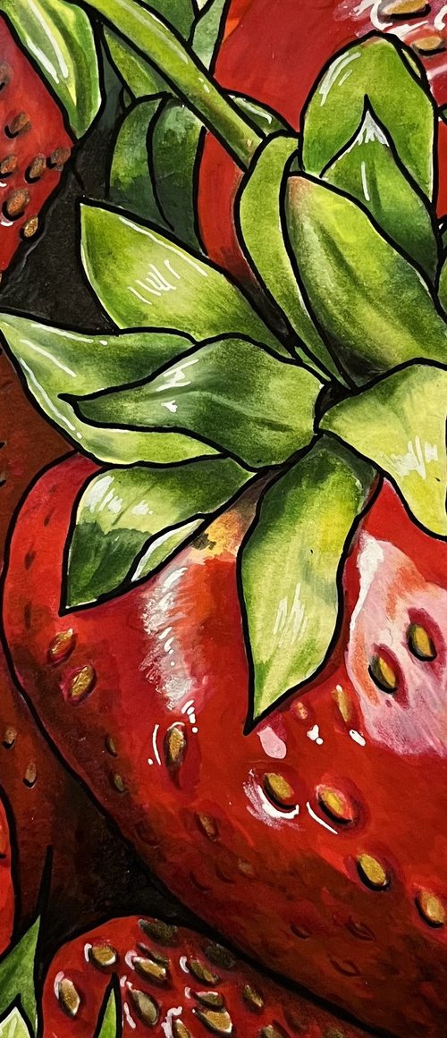 Strawberries by Karen Elaine  Evans