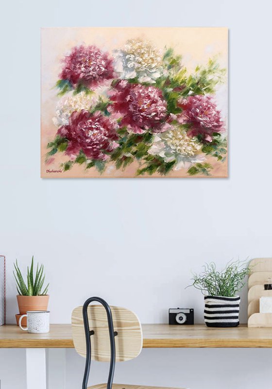 Embracing peonies