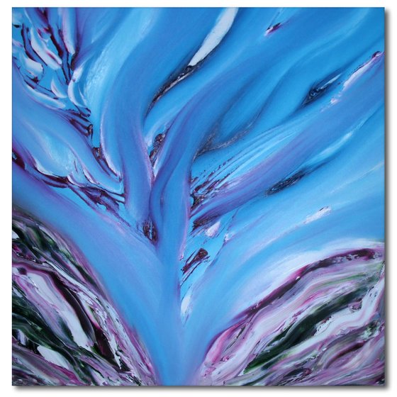Sinuous torment - 50x50 cm, Original abstract painting, oil on canvas