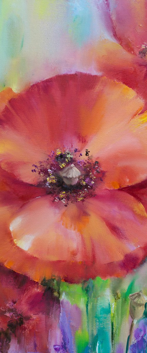 Bright Summer. Poppies 2. by Olha Laptieva