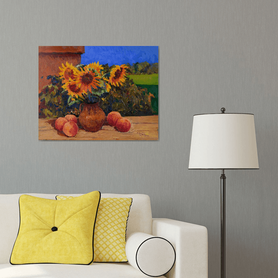 Sunflowers and Peaches