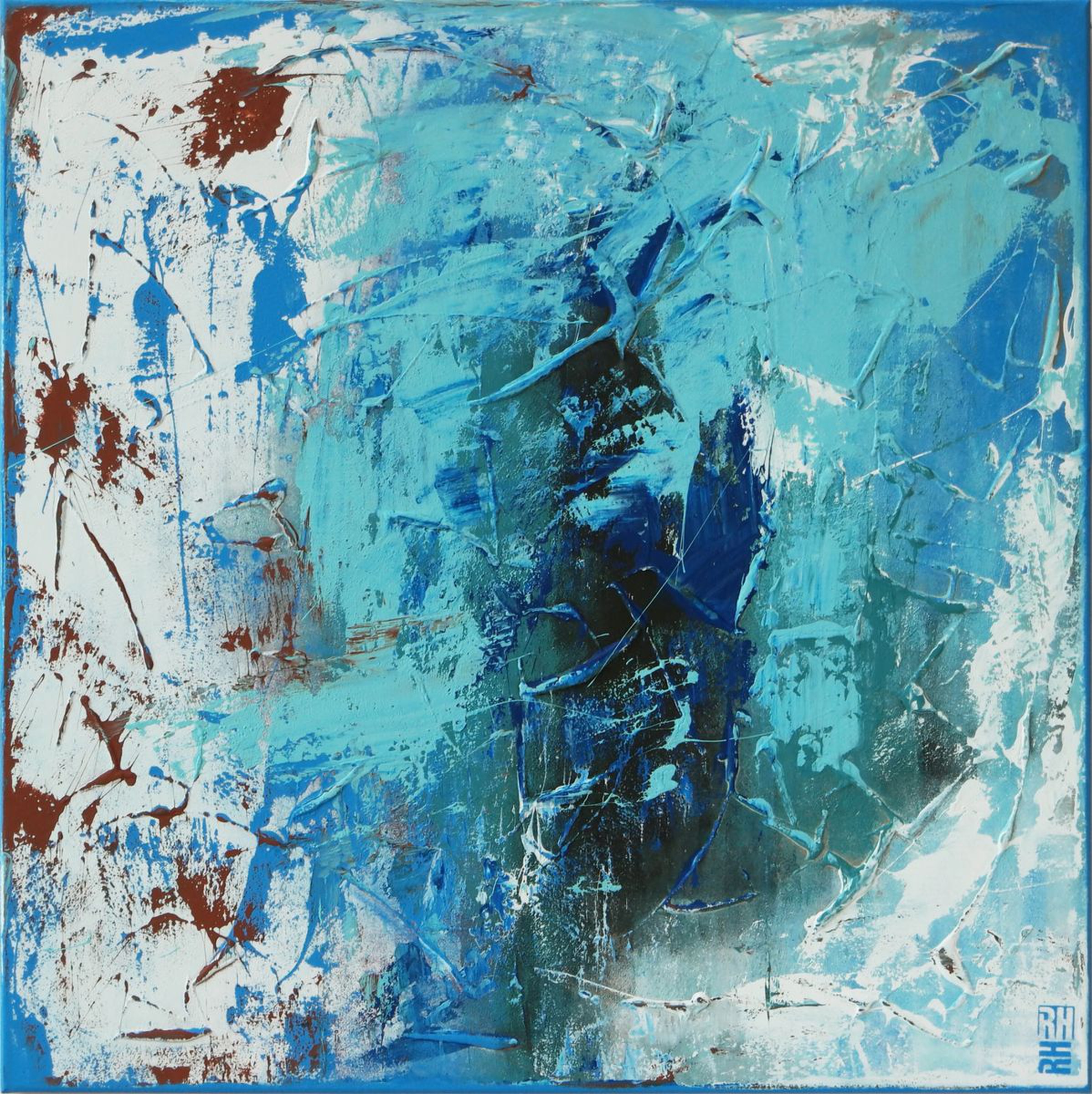 Swirl Blue On Blue Painting Original Artwork B Artfinder