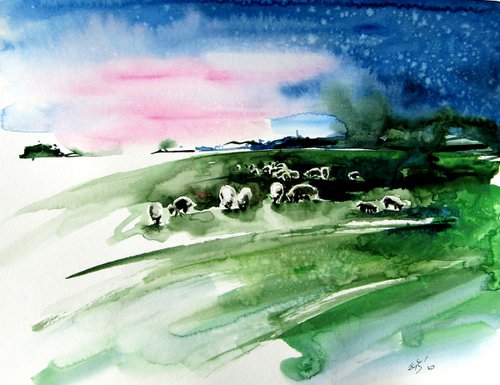 Sheep in the meadow by Kovács Anna Brigitta