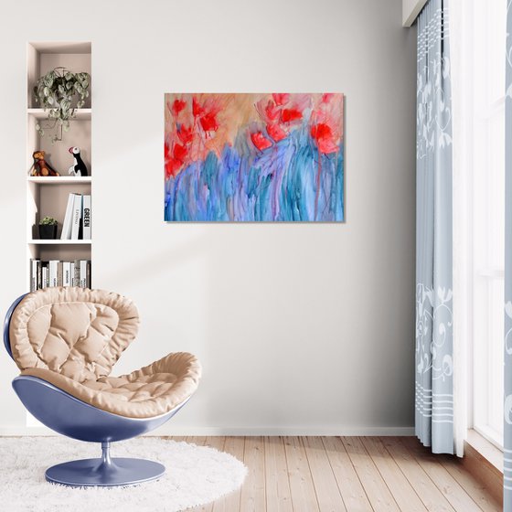 Red Poppies in Bloom